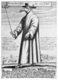 England / Italy: Copper engraving of Doctor Schnabel (Dr. Beak), a plague doctor in seventeenth-century Italy, c. 1656