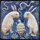 Iran / Persia: A ceramic tile with two rabbits, two snakes and a tortoise. Illustration from Zakarīyā ibn Muḥammad al-Qazwīnī, ‘Ajā’ib al-makhlūqāt wa-gharā’ib al-mawjūdāt (Marvels of Things Created and Miraculous Aspects of Things Existing, 1537-1538 CE)